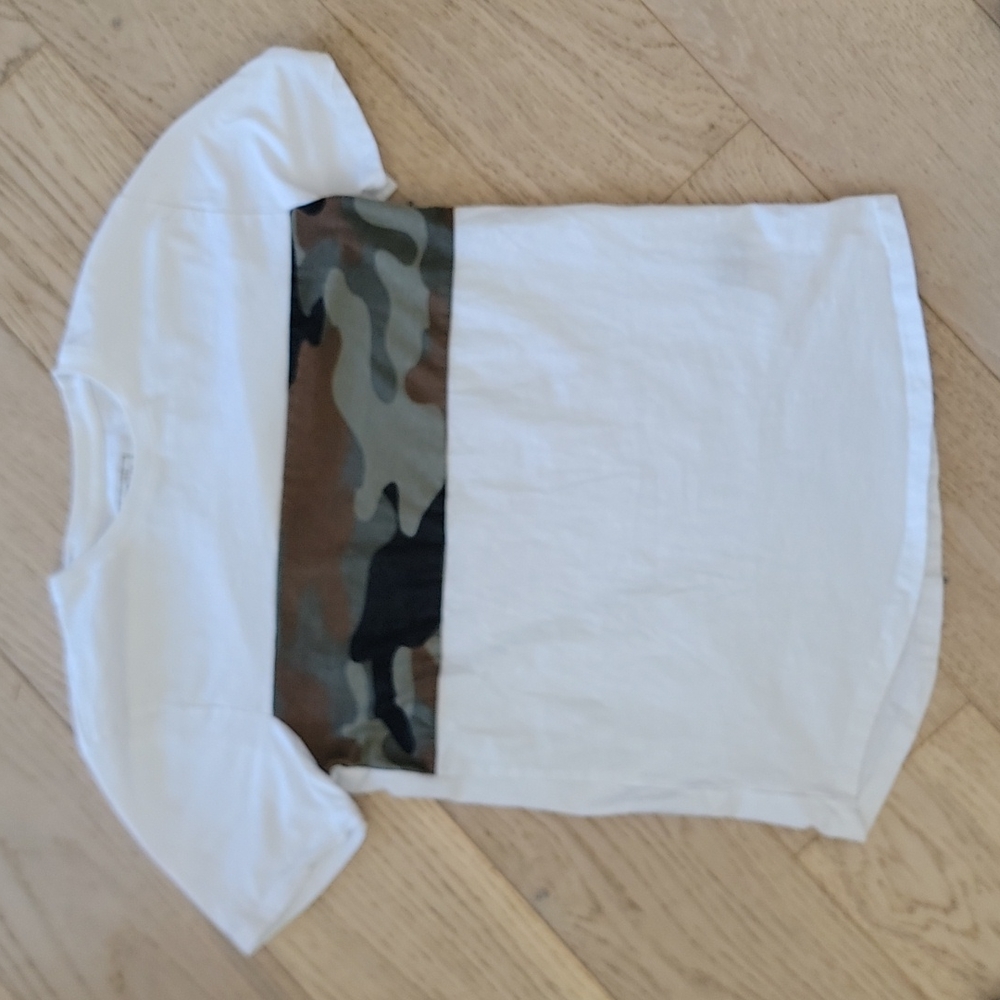 White with camo  Rue21 t-shirt